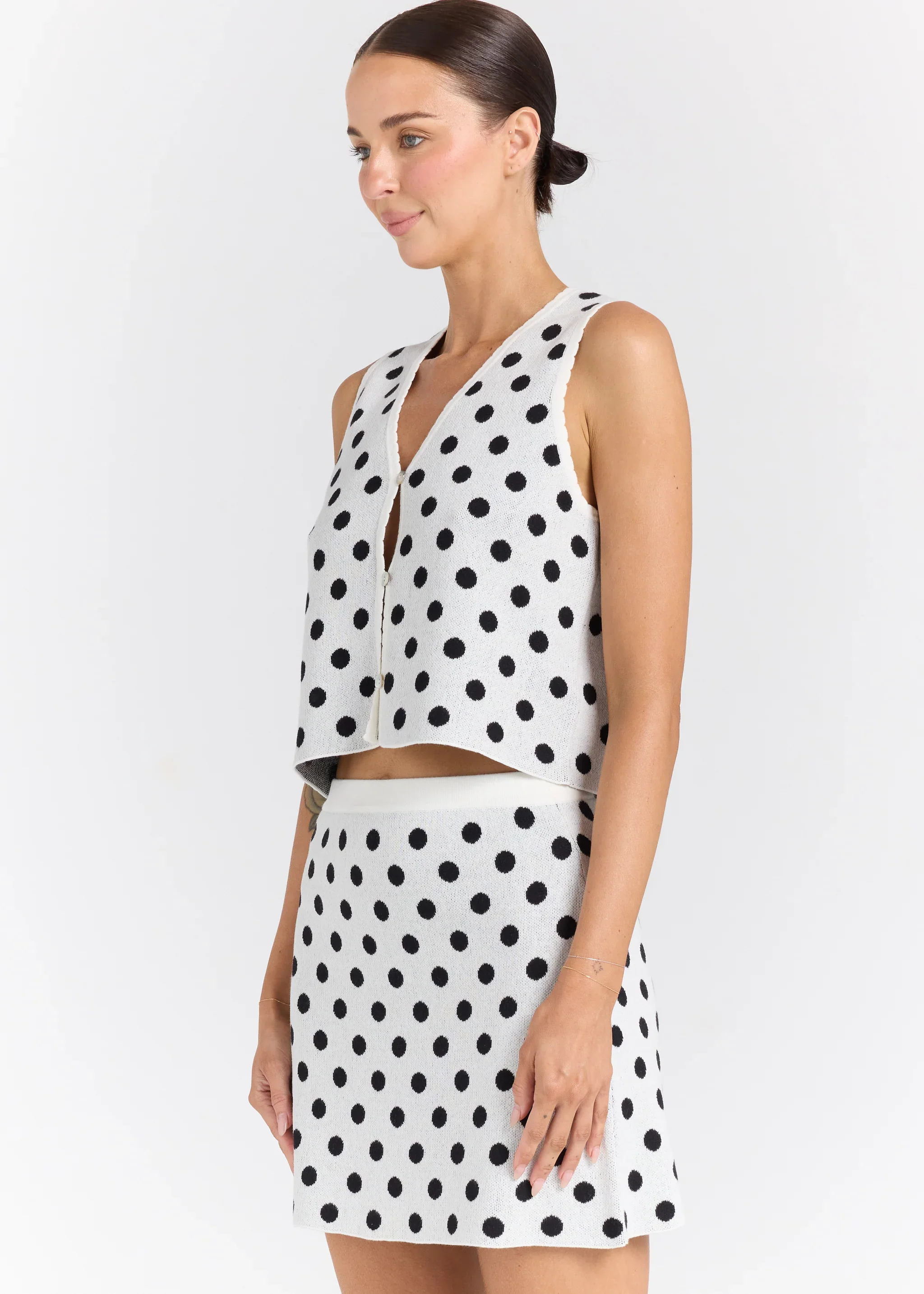 Seaside Knit Mini Skirt - Vanilla - Image 4