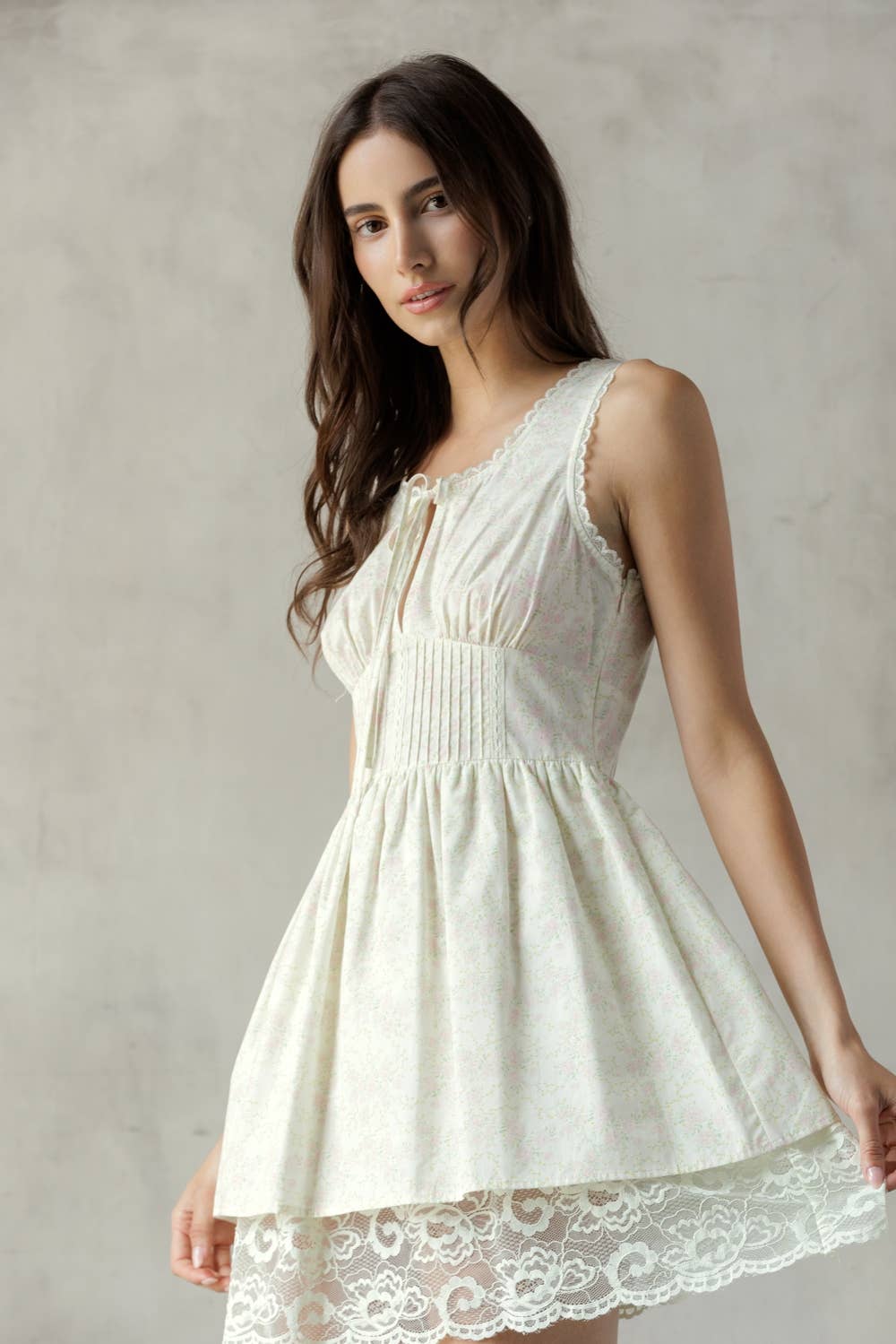 STORIA LACE TRIM FLORAL MINI DRESS - Image 5