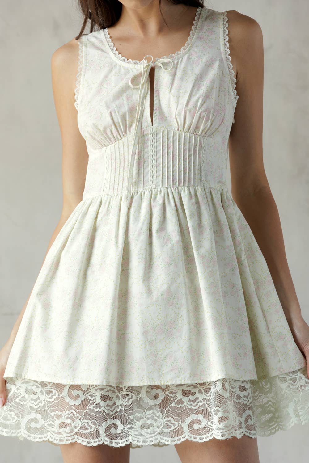 STORIA LACE TRIM FLORAL MINI DRESS - Image 7