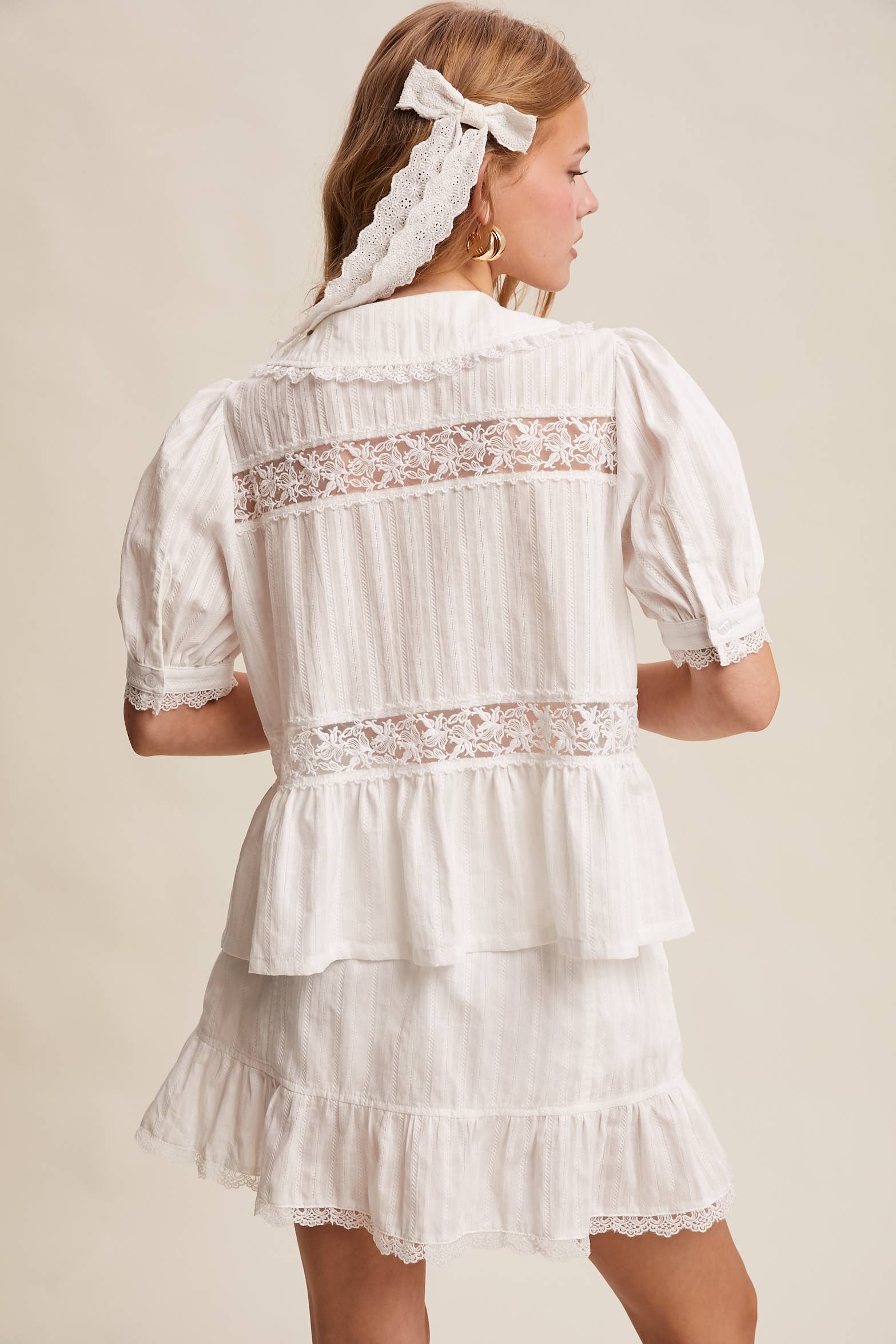 Tie-Front Lace Blouse - Image 8